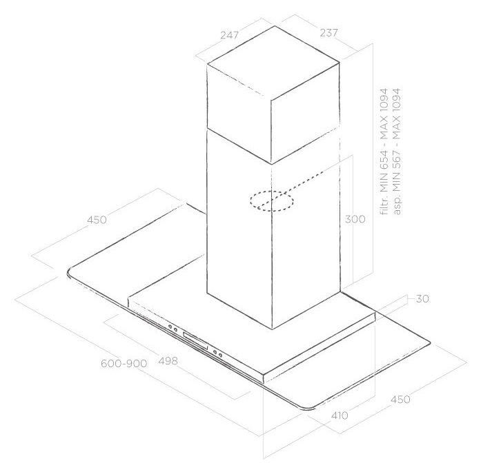 Hota Elica Flat Glass PLUS IX/A/60