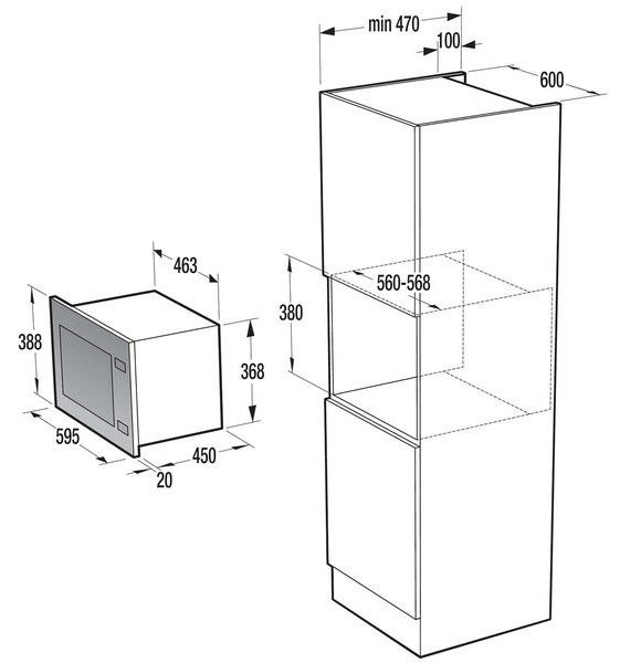 Встраиваемая микроволновая печь Gorenje BM 251S7XG