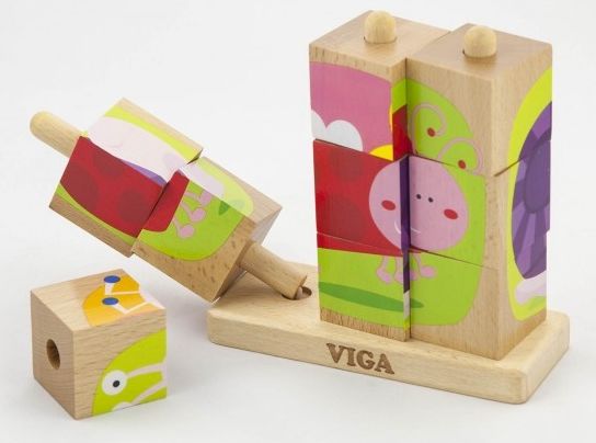 Joc educativ Viga Stacking Cube Puzzle - Insect (50158)