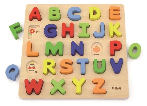 Joc educativ Viga Block Puzzle — Alphabet Uppercas (50124)