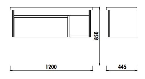 Dulap pentru lavoar Creavit Drop DP0120.01.BB