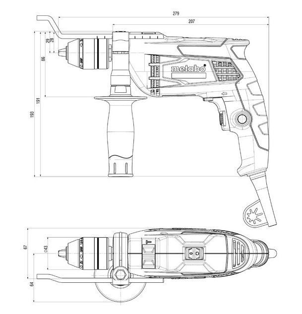 Maşină de găurit Metabo SBE 650 Case 600671500)