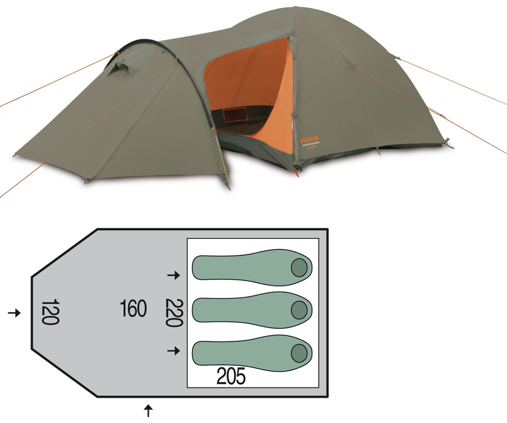 Cort 2-3 persoane Pinguin Horizon Green