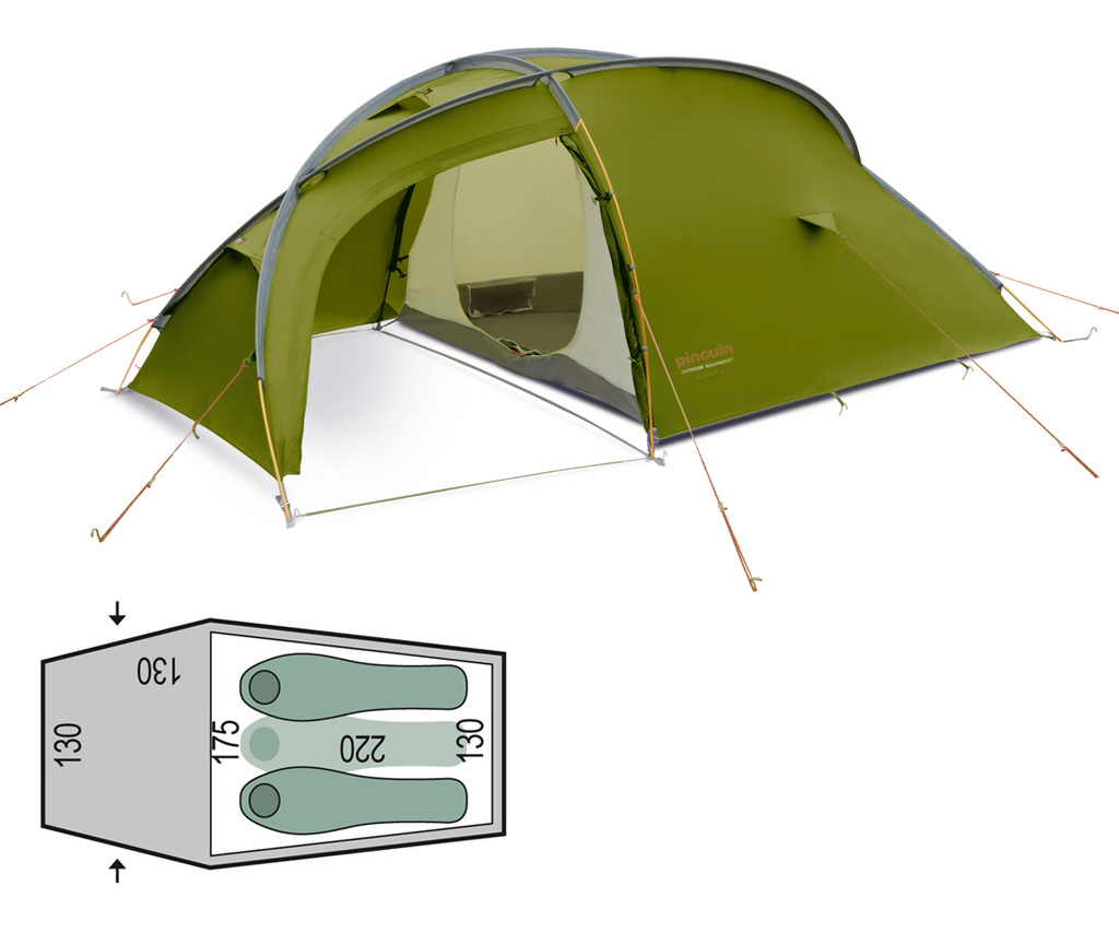 Cort 2-3 persoane Pinguin Summit 3 Green