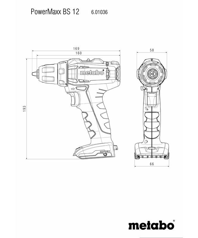 Mașină de înșurubat Metabo PowerMaxx BS12 (601036500)