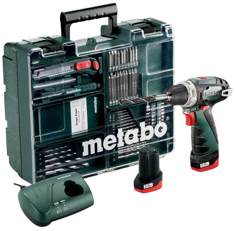 Шуруповерт Metabo PowerMaxx BS Basic 2x2.0Ah +Set (600080880)