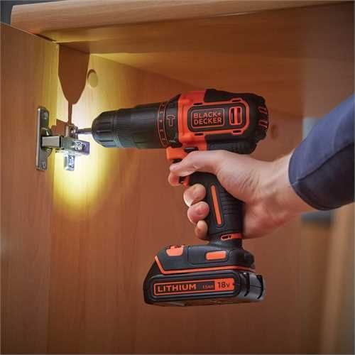 Аккумуляторная отвертка Black&Decker BDCHD18KB Li-Ion