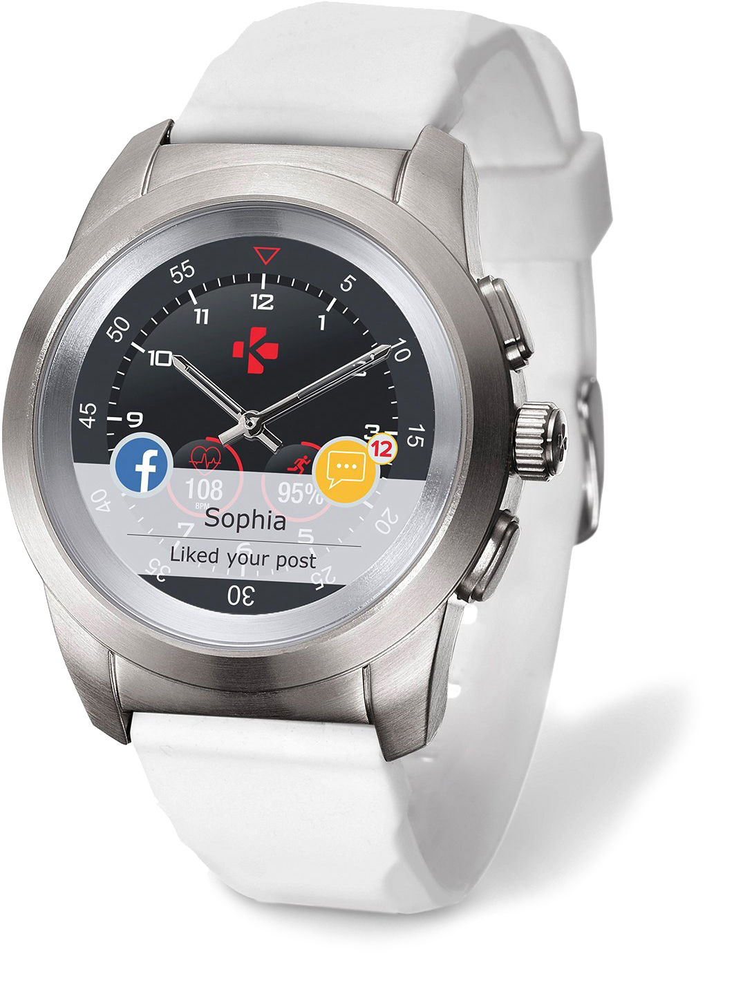 Smartwatch MyKronoz ZeTime 44mm Silver case White