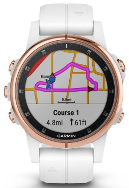 Смарт-часы Garmin fenix 5S Plus Sapphire Rose gold with White Band